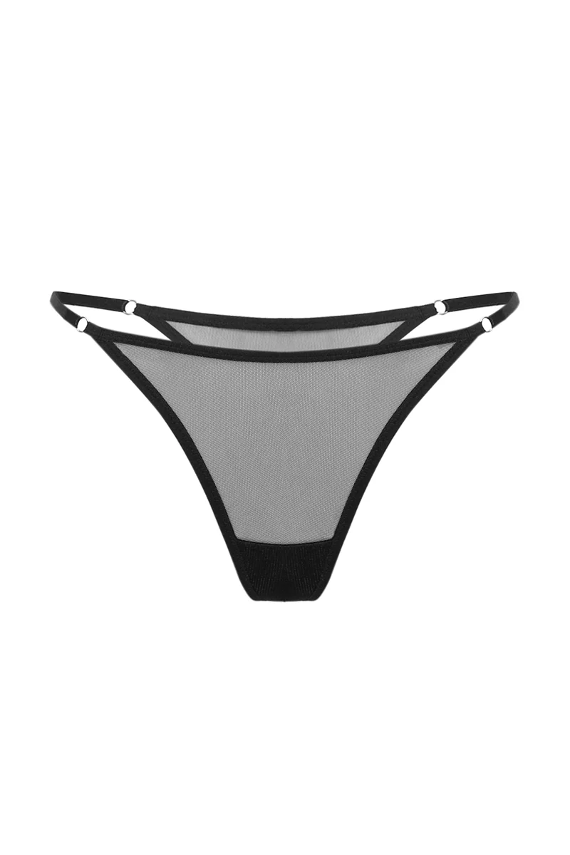 Czarne półprzezroczyste stringi Anais - Image 6