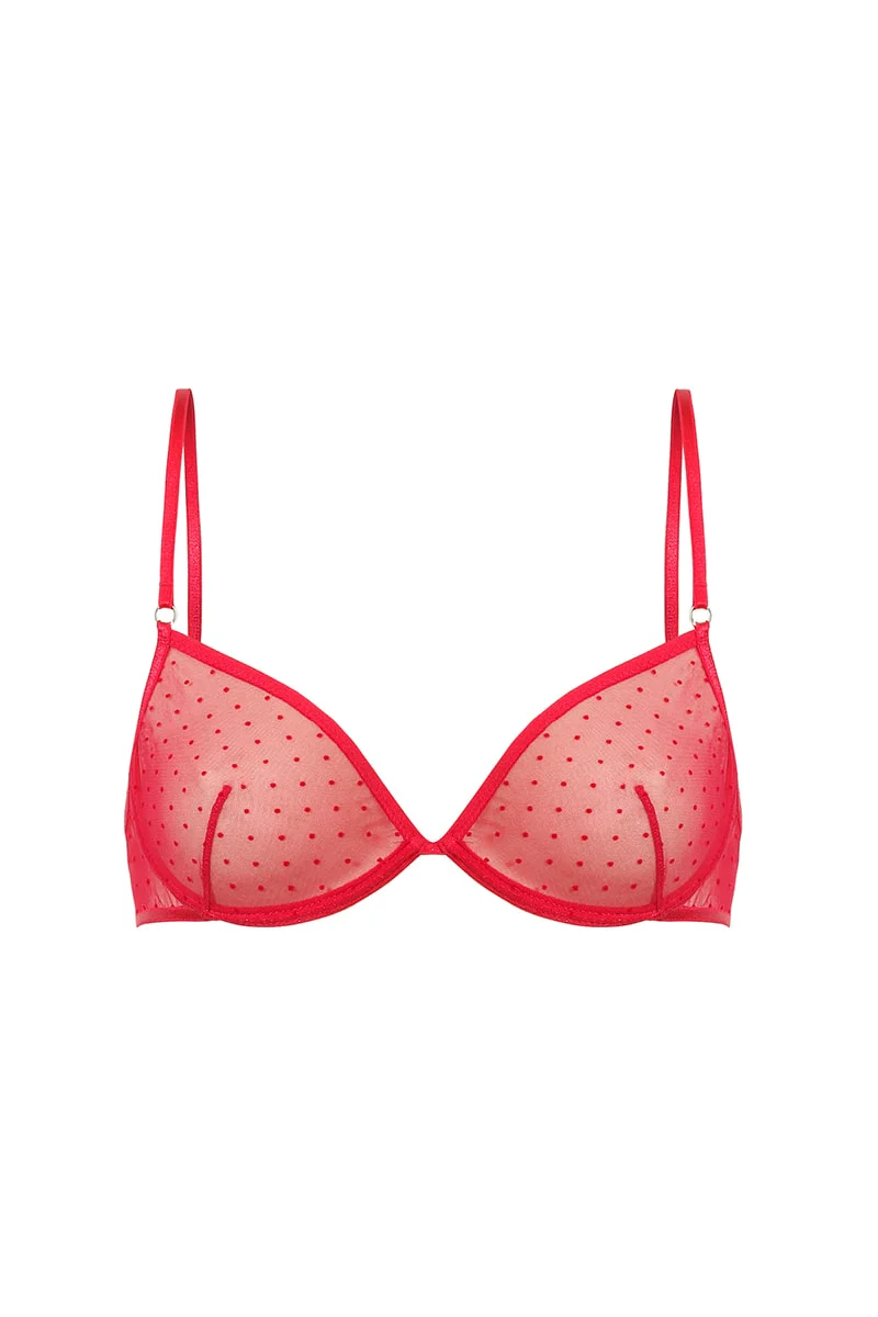 Czerwony stanik w kropeczki Valentine Red - Image 3